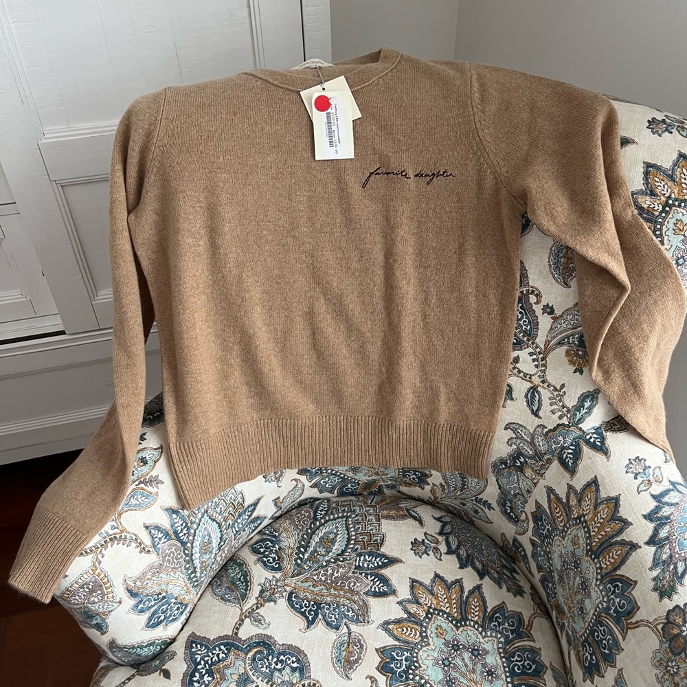 Beautiful Favorite Daughter Jewel Neck Cashmere Sweater Camel MEDIUM *NWT*